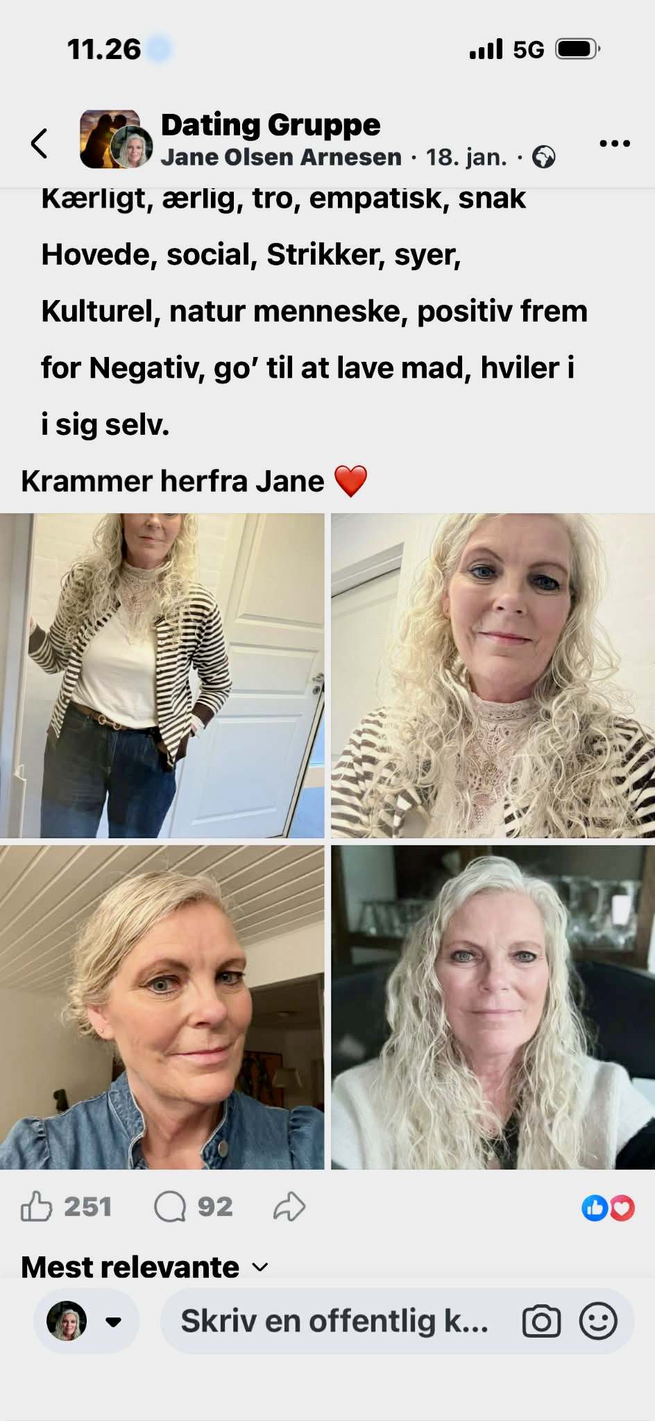 Jane fandt kærligheden med dette opslag, hvor hun søgte en ”han-giraf” + et af Jane